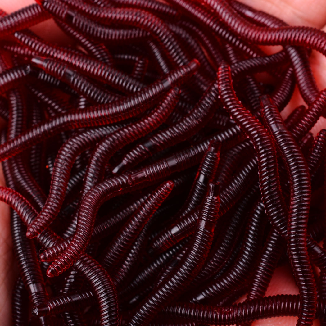 Aglaonema Red - 50pcs Lifelike Red Worm Soft Lure