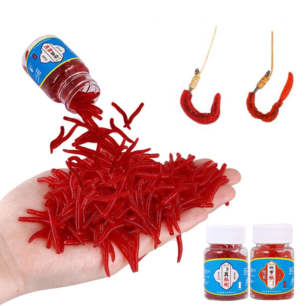 Aglaonema Red - 100pcs/Bottle Realistic Tackle Soft Lure Bass