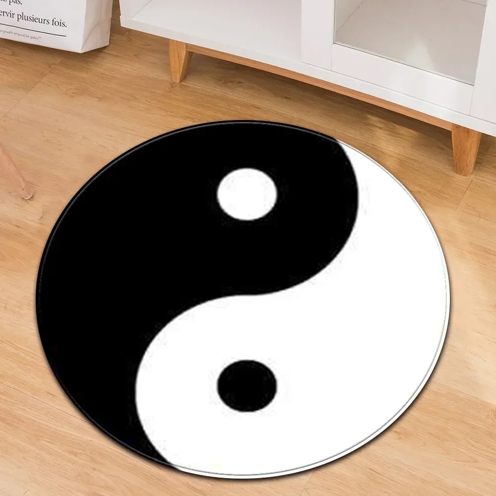 Maranta Prayer Plant - Yin Yang Taiji Round Rug Flower