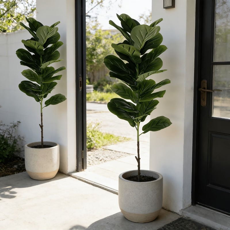 Ficus Lyrata Tree - 1Pc 100cm Artificial Ficus Lyrata Tree,