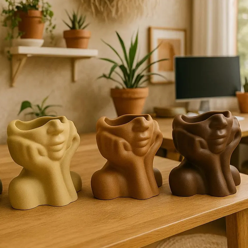 Abstract Face Planter Pot Sili - огляд і ціна Echeveria Succulent
