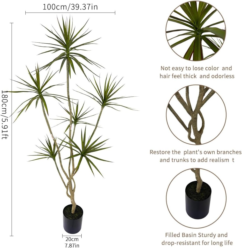 6ft Tall Artificial Dracaena M - огляд і ціна Dracaena Marginata
