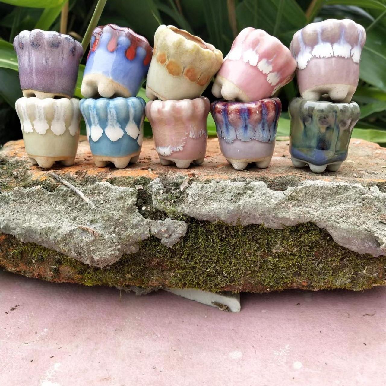 10Pcs Mini Ceramics Fowerpot M - огляд і ціна Echeveria Succulent