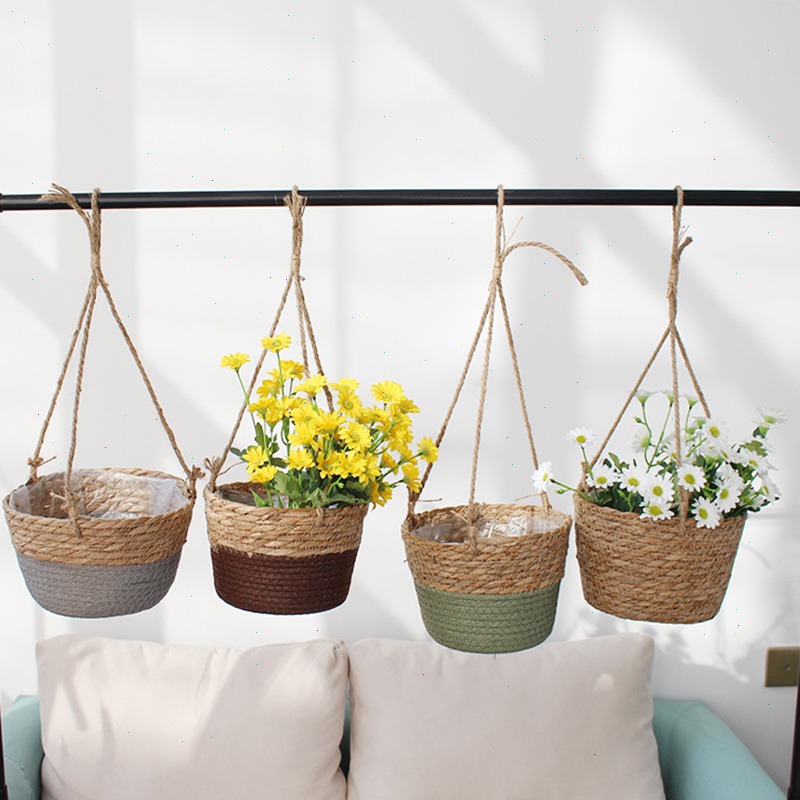 Straw Hanging Basket Flower Po - огляд і ціна Spider Plant Hanging