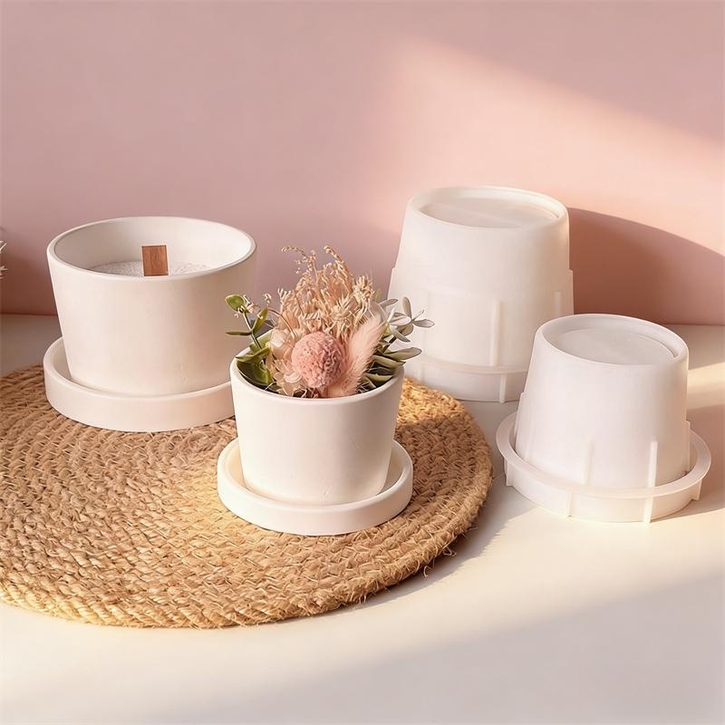 Round Plaster Vase Flowerpot C - огляд і ціна Echeveria Succulent
