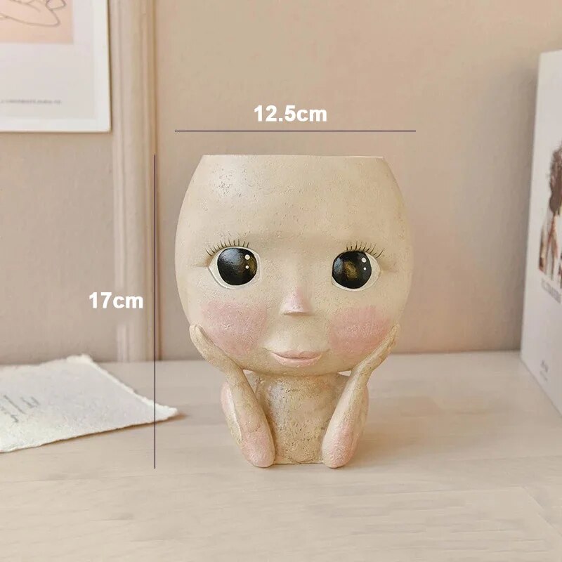 Girls Face Head Flower Planter - огляд і ціна Echeveria Succulent