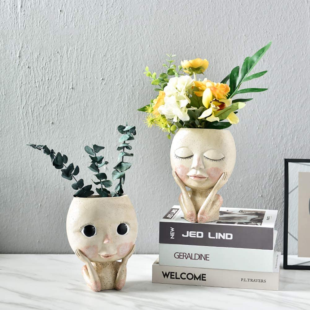 Girls Face Head Flower Planter - огляд і ціна Echeveria Succulent